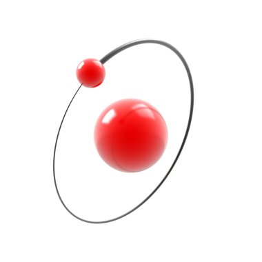 Hydrogen atom 3d illustration isolated clipart