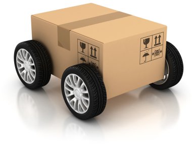 Delivery, moving, shipping, transport 3d concept clipart