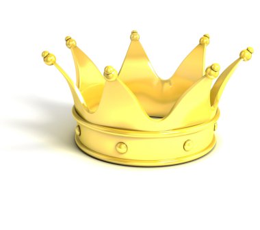 Golden crown over white background clipart