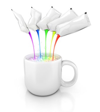 White cup and stick packs suitable for placing your text clipart