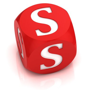 Dice font letter S clipart