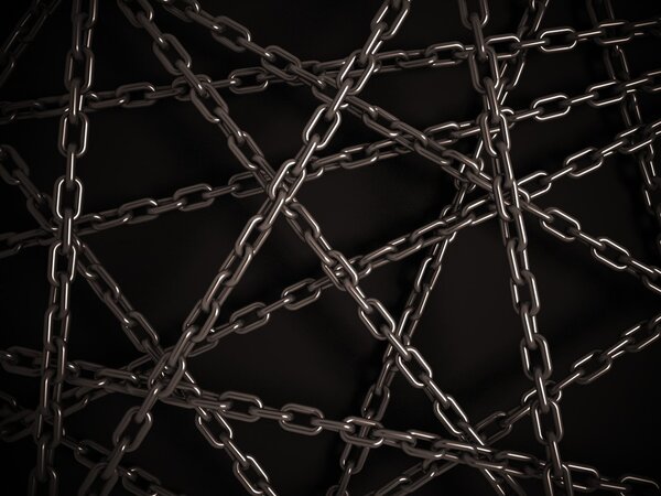 Цепи на темном фоне
