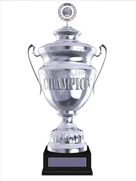 Ezüst champion trophy — Stock Fotó