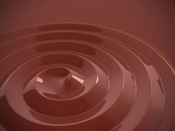 Hot liquid chocolate swirl abstract 3d background — Stock Photo, Image
