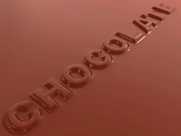 Quente líquido chocolate letras abstrato 3d fundo — Fotografia de Stock