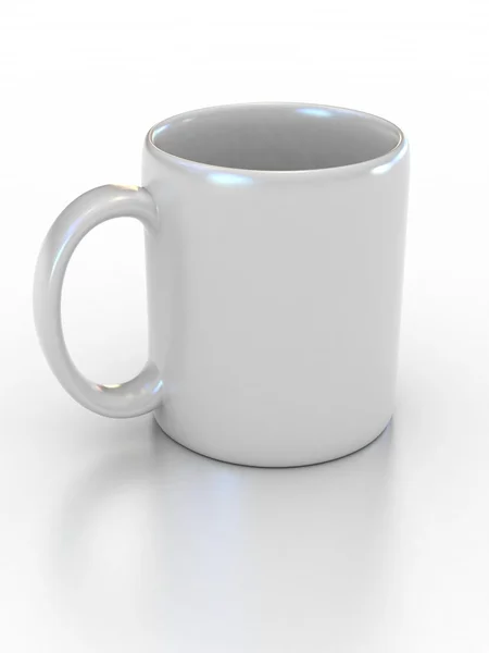 Порожня біла чашка на білому — стокове фото