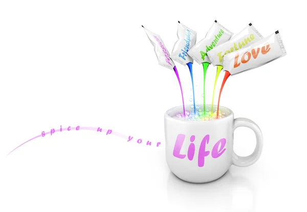 Cup of life 3d concept — Stock Photo, Image