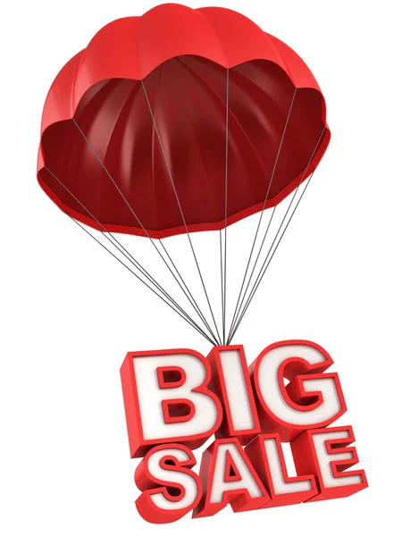 Big sale 3d letters on parachute — Stock Photo, Image