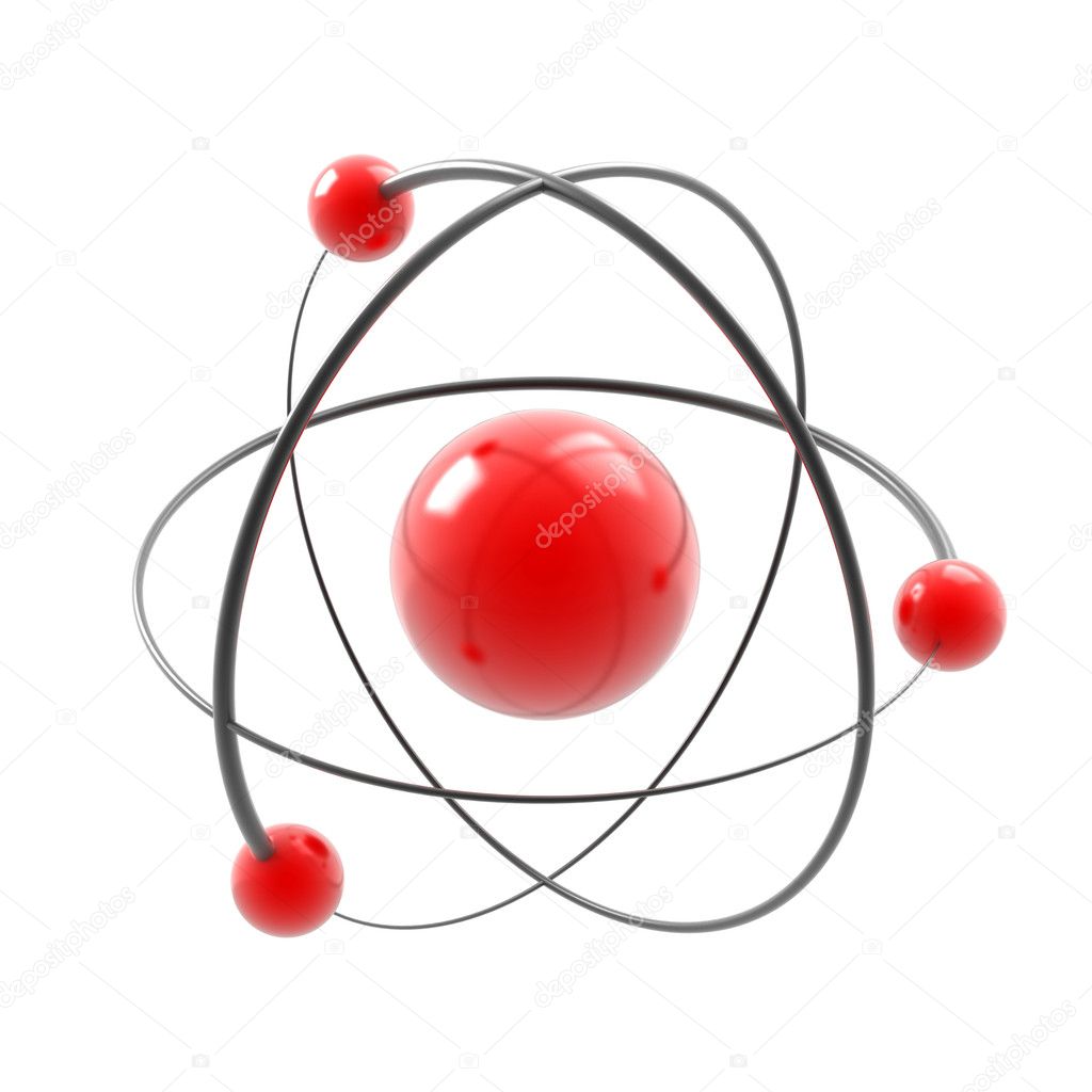 Atom 3d illustration isolated