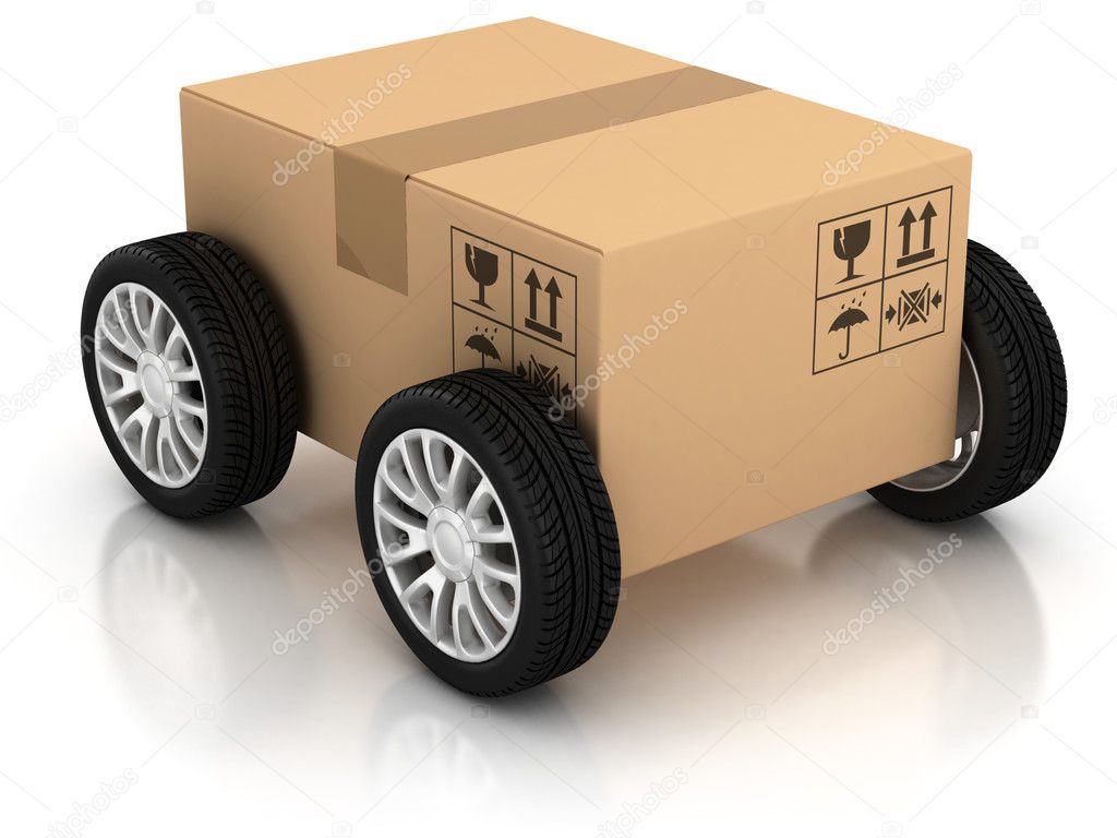 Delivery, moving, shipping, transport 3d concept