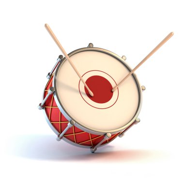 Bass drum instrument - announcement 3d concept clipart