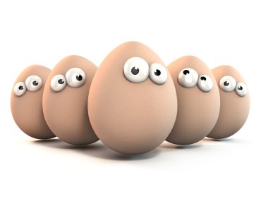 Pack of funny eggs as a cartoon clipart