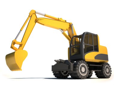 3d excavator clipart