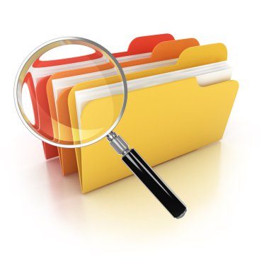 Folders search 3d icon clipart