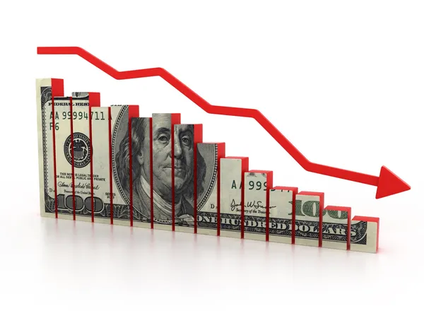 Crisi finanziaria, grafico del dollaro — Foto Stock