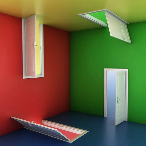 Kleurrijke abstracte deuren — Stockfoto
