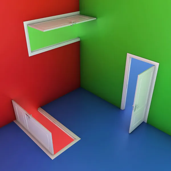 Färgglad abstrakt dörrar — Stockfoto
