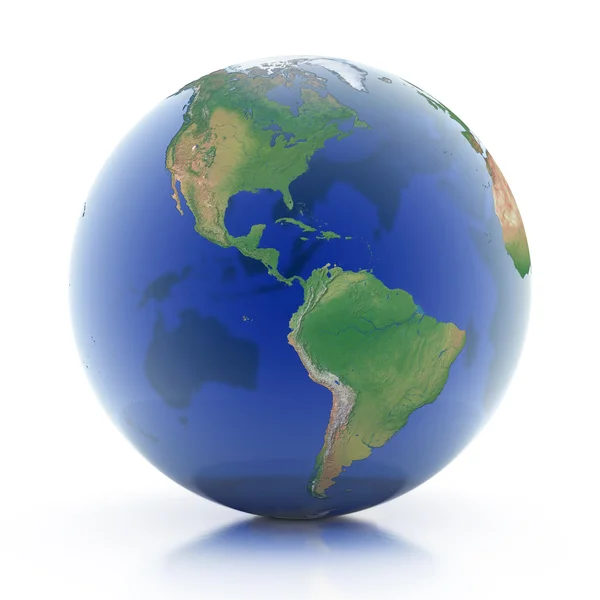 Planeta Terra isolado sobre fundo branco — Fotografia de Stock
