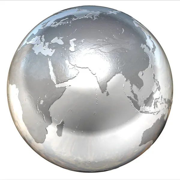 Silver globe — Stock Photo, Image