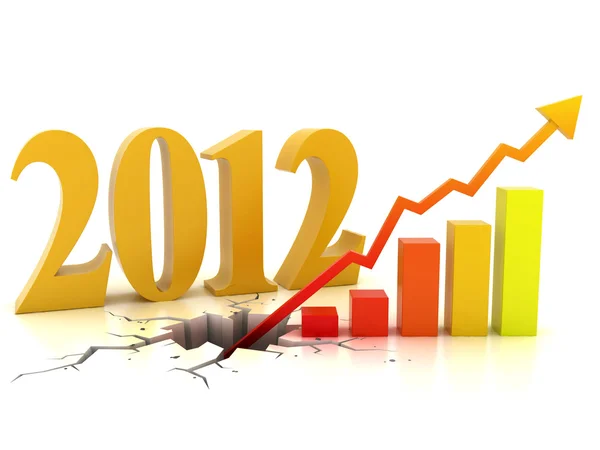 Pertumbuhan bisnis atau keuangan pada tahun 2012 konsep 3d — Stok Foto