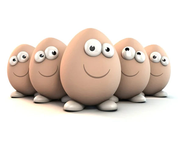 Funny eggs as a cartoon — Stock Photo, Image