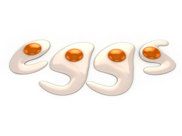 Letter shaped fried eggs — Stock Photo, Image