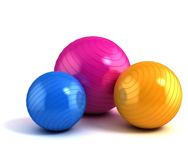 Fitness kolorowe kulki — Zdjęcie stockowe