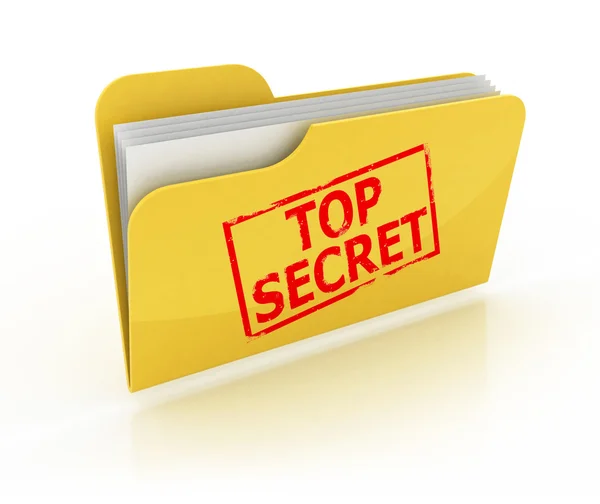 Top secret folder icon over the white background — Stock Photo, Image