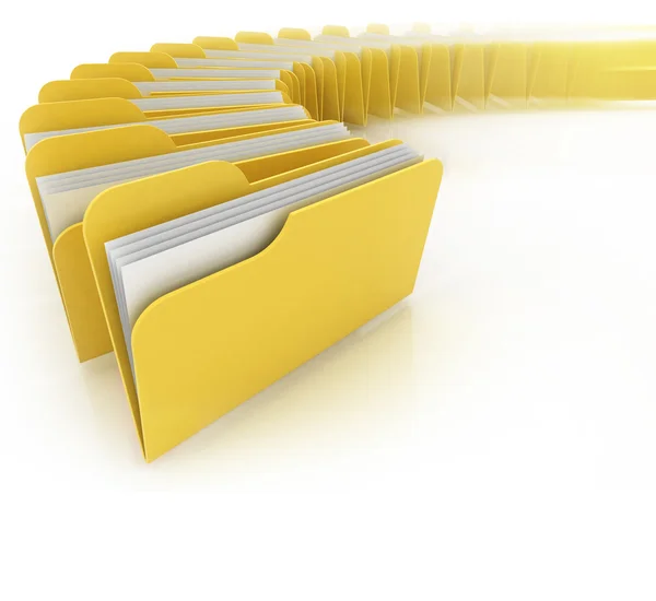 Foldery w pośpiechu koncepcja 3d — Zdjęcie stockowe