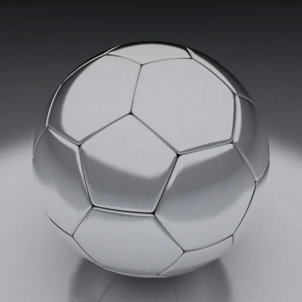 Glänsande fotboll (fotboll) på reflekterande bakgrund — Stockfoto