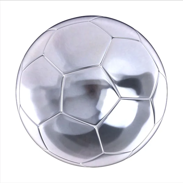 Glänzender Fußball auf weißem Hintergrund — Stockfoto