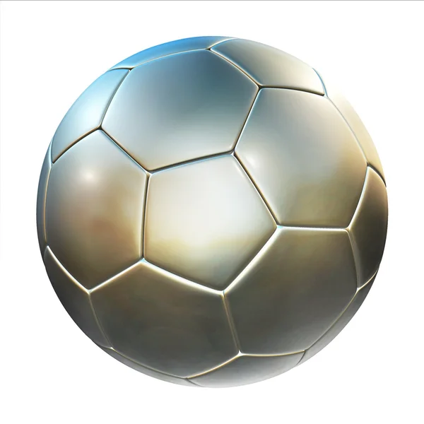 白い背景の上の光沢のあるフットボール (サッカー ボール) — ストック写真