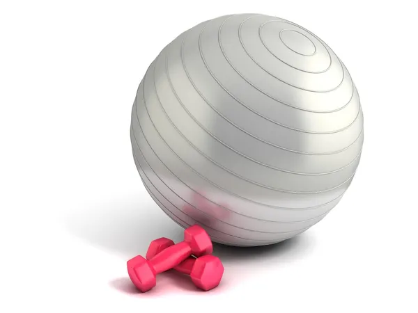 フィットネス ボールと重量 ロイヤリティフリーのストック画像