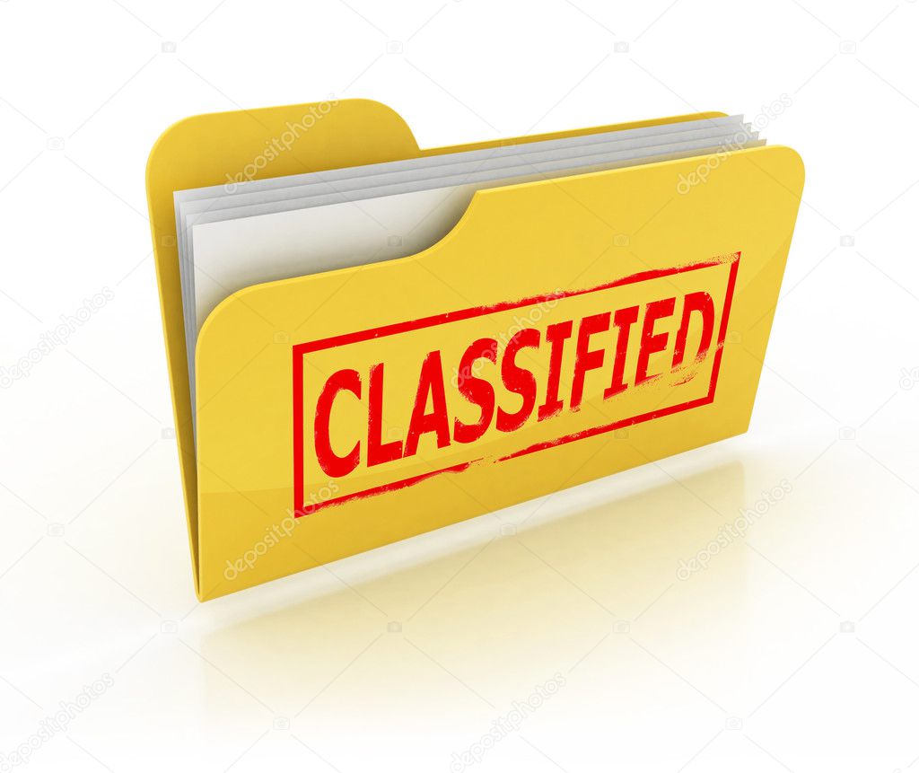 Classified folder icon over the white