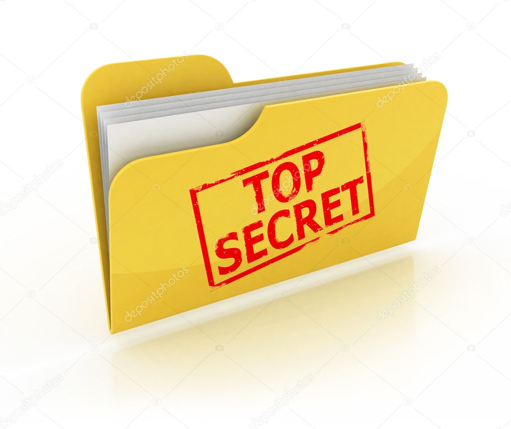 Top secret folder icon over the white background