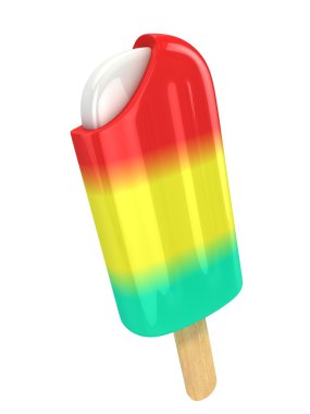 Multi flavored ice cream bar on a stick clipart