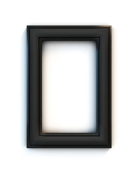 Moldura de foto preta sobre fundo branco — Fotografia de Stock
