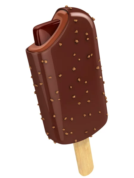Chocolade-ijs bar op een stok — Stockfoto
