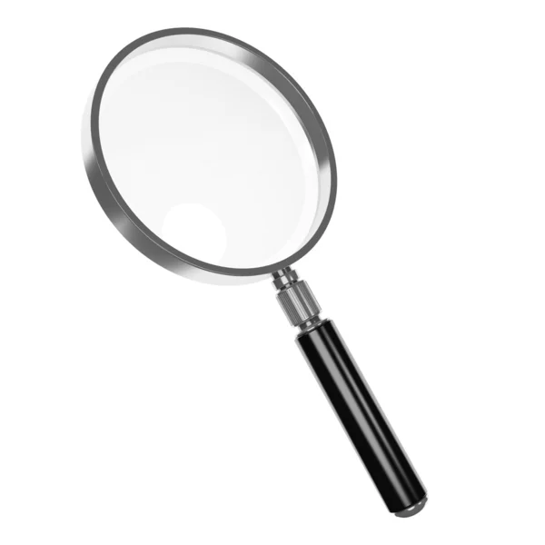3D magnifying glass - geïsoleerd op een witte achtergrond — Stockfoto