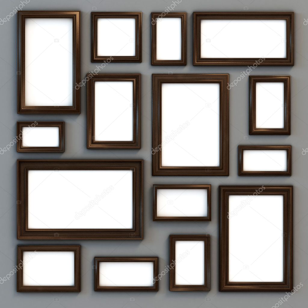 Set of various frames for photographs or paintings