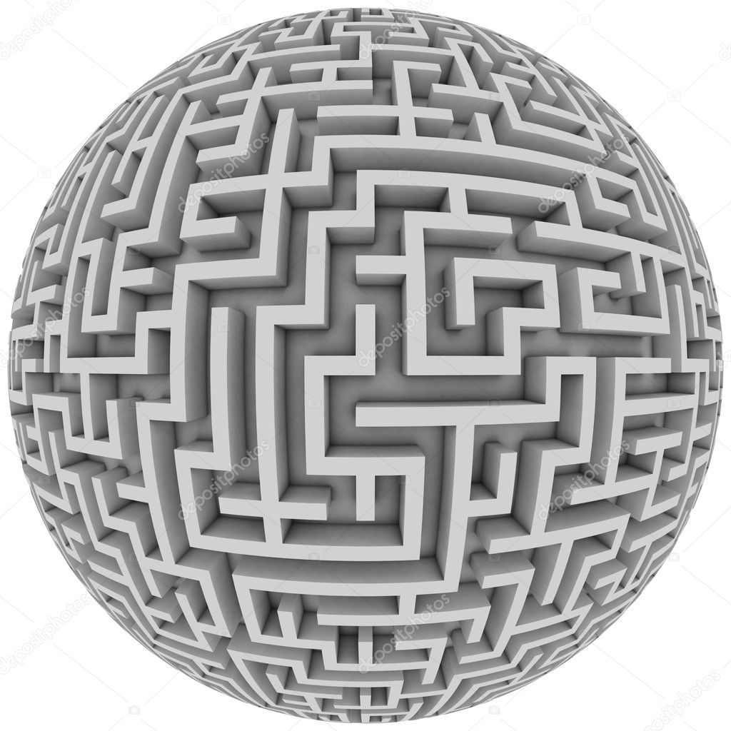 Labyrinth planet - endless maze with spherical shape