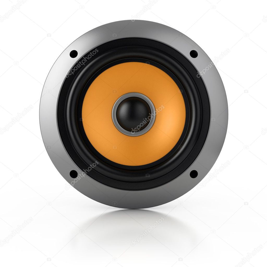 Loud speaker isolated over white