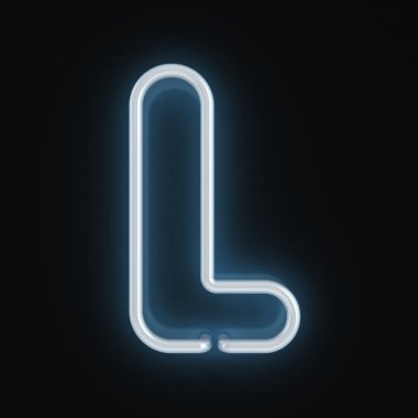 Neon font letter l clipart