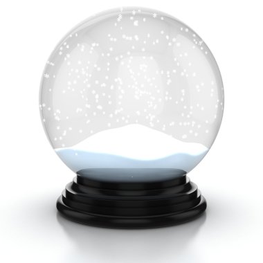 Empty snow dome over white background clipart