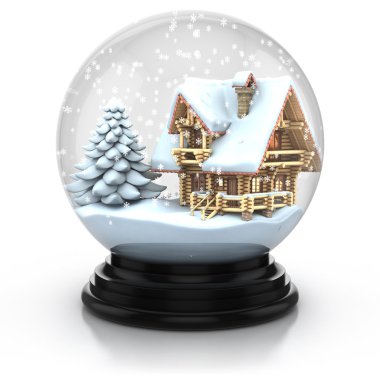 Glass dome winter scene clipart