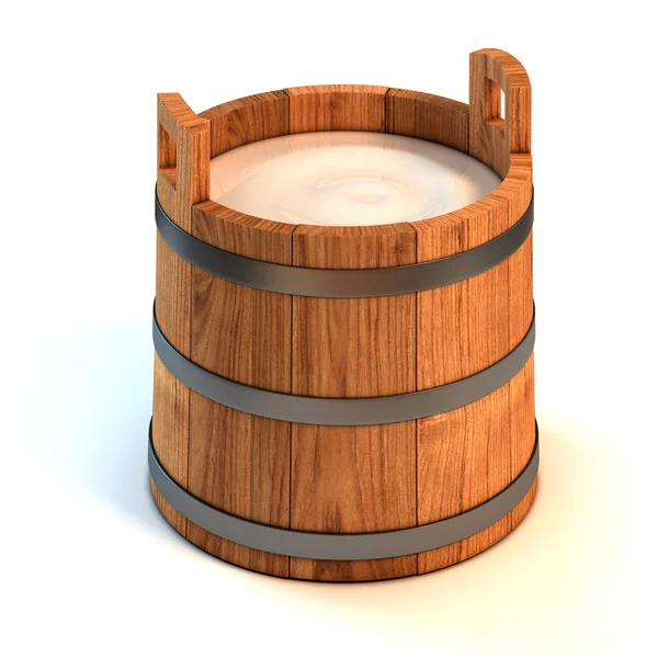 Secchio di legno di latte — Foto Stock