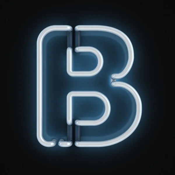 Неоновий шрифт b — стокове фото