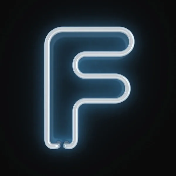 Neon teckensnitt bokstaven f — Stockfoto