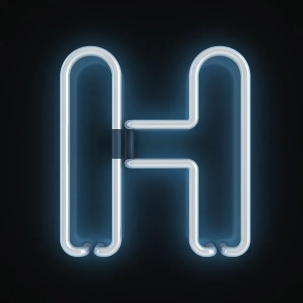 Неонова літера шрифту h — стокове фото