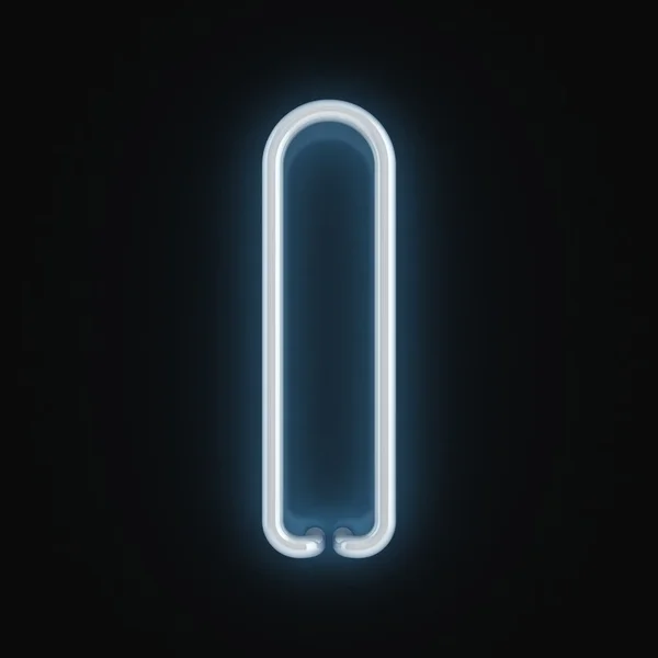 Neon czcionką litera i — Zdjęcie stockowe
